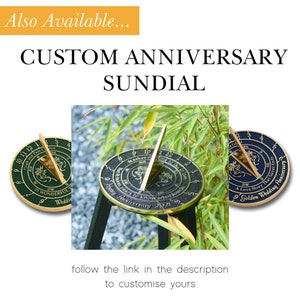 Diamond Anniversary Gift Sundial By TheMetalFoundry Brass Wedding Gift Idea For Couples 60th Wedding Anniversary Celebration Present image 8