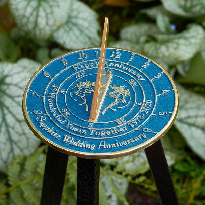 Unique 45th Wedding Anniversary Sundial Gift For Couples