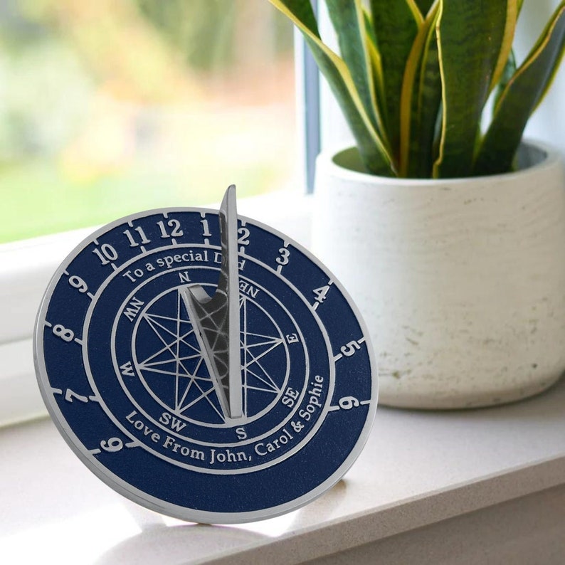 Solid English cast brass sundial with your message cast into it. A perfect personal gift to tell someone you love just how special they are. image 5