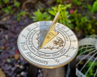 Pearl Anniversary Gift Sundial By TheMetalFoundry • Brass Wedding Gift Idea For Couples • 30th Wedding Anniversary Celebration Present