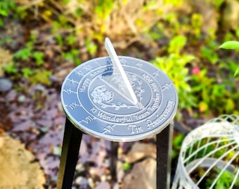 Tin Anniversary Gift Sundial By TheMetalFoundry • Aluminium Wedding Gift Idea For Couples • 10th Wedding Anniversary Celebration Present