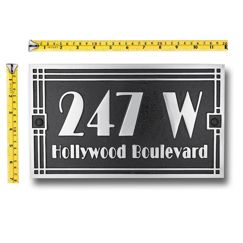 Personalized Metal House Number Plaque/ Art Deco Line Style Etsy UK