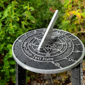 Solid English cast brass sundial with your message cast into it. A perfect personal gift to tell someone you love just how special they are. image 1