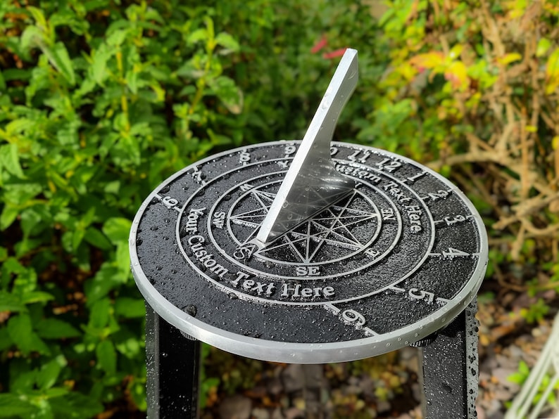 Solid English cast brass sundial with your message cast into it. A perfect personal gift to tell someone you love just how special they are. image 1