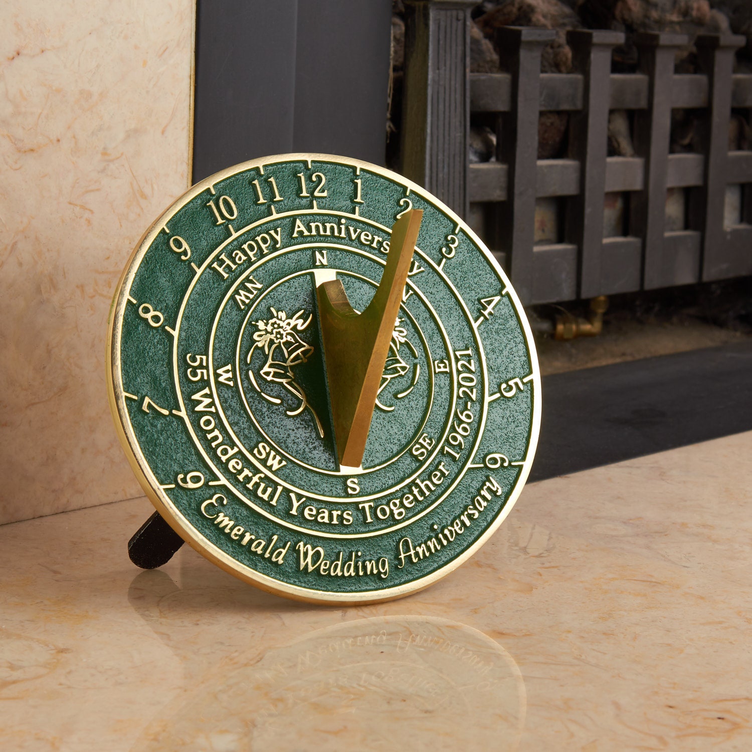 Unique 55th Wedding Anniversary Sundial Gift For Couples, Friends, Pa…