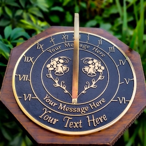 Personalised Anniversary Sundial® With Your Message - Solid Cast Metal Gift For Couples, Parents, Grandparents For On Any Anniversary.