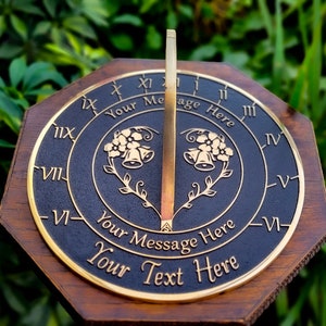 Personalisierte Jubiläum Sundial® mit Ihrer Nachricht - Massiv gegossenes Metall Geschenk für Paare, Eltern, Großeltern für zu jedem Jahrestag.