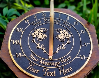 Personalisierte Jubiläum Sundial® mit Ihrer Nachricht - Massiv gegossenes Metall Geschenk für Paare, Eltern, Großeltern für zu jedem Jahrestag.