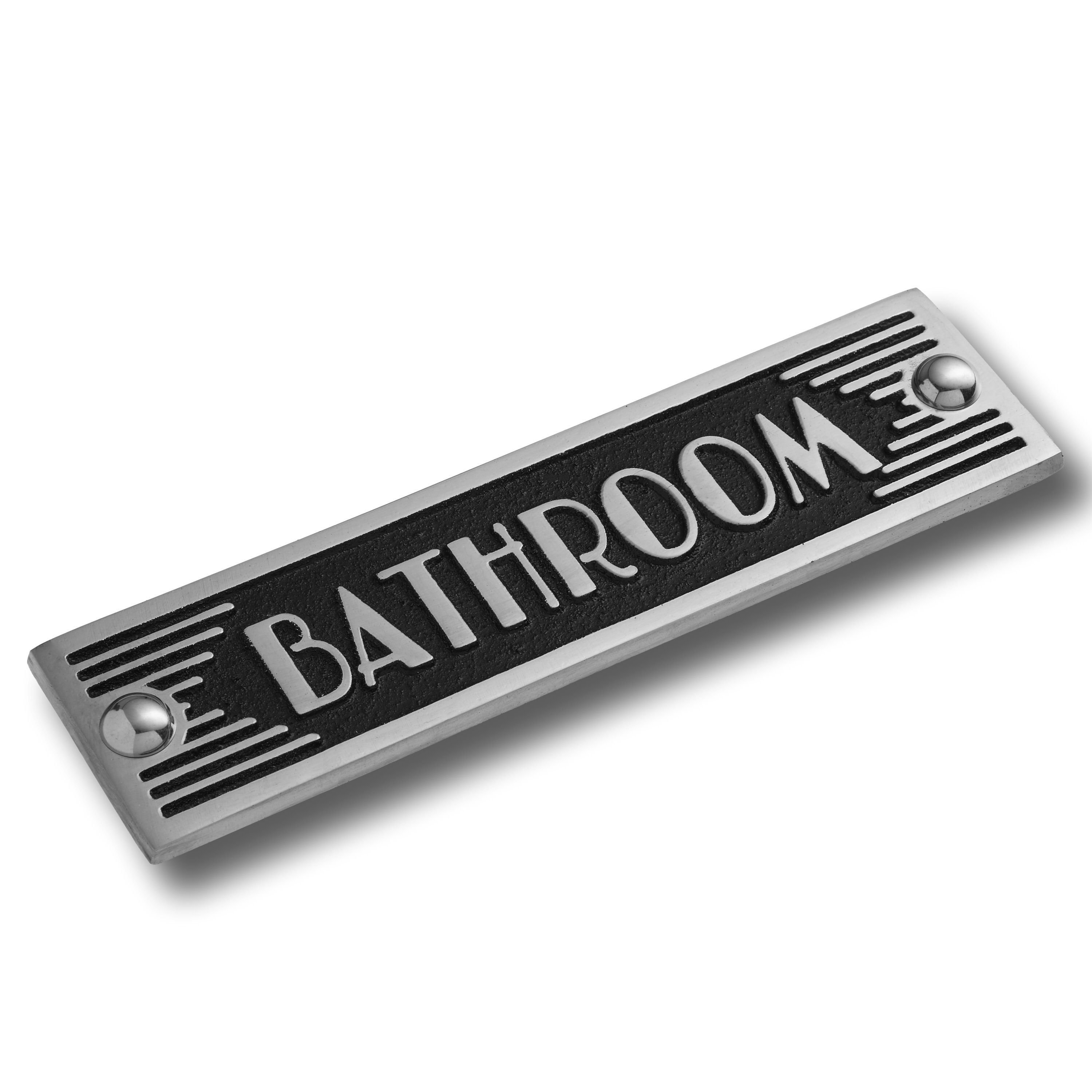 Art Deco Bathroom Sign. Unique Handmade Metal Sign in Brass or Etsy