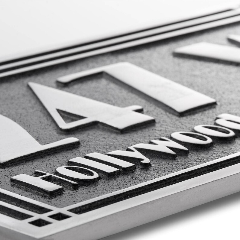 Personalized Metal House Number Plaque/ Art Deco Line Style Etsy UK