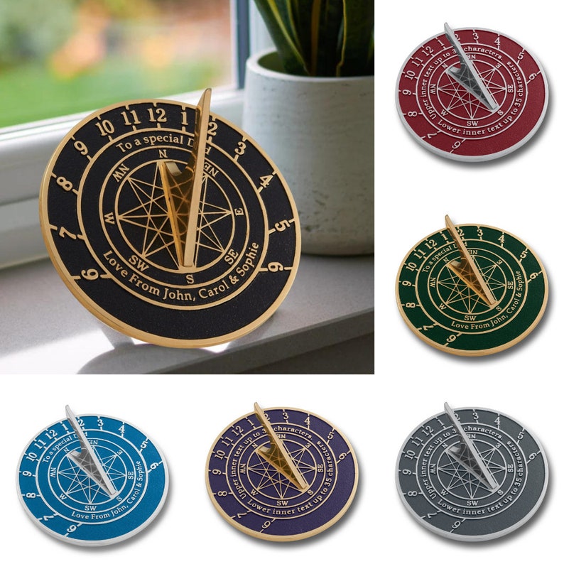 Solid English cast brass sundial with your message cast into it. A perfect personal gift to tell someone you love just how special they are. image 7