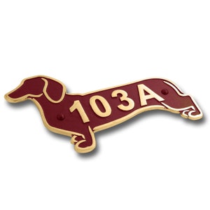 Dachshund House Number Sign By TheMetalFoundry Personalized Brass or Aluminium House Address Plaque Custom House Door Number Plate image 9