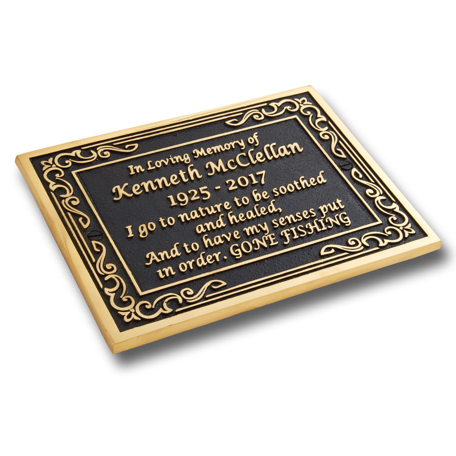 Solid Cast Brass Memorial Plaque Personalized in Full 3D Brass Etsy