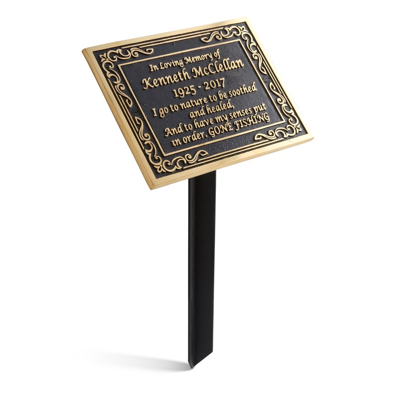 Solid Cast Brass Memorial Plaque Personalized In Full 3D Brass Etsy 