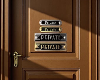 Letrero de pared único de metal de latón hecho a mano con la palabra "Privado" / Excelente regalo de inauguración para la decoración del hogar o la oficina.