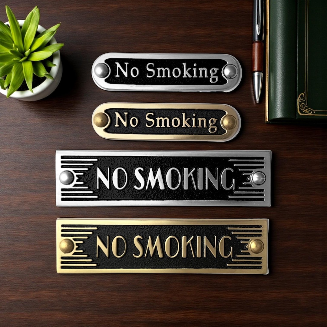 Art Deco No Smoking Sign. Unique Handmade Metal Sign in Brass or ...