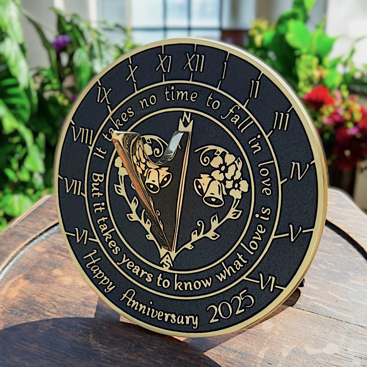 Wedding Anniversary Sundial Gift For Couples Or Great Gift For Husband Or Wife, For Him Or For Her On Any Anniversary.