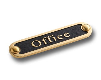 Unique Handmade 'Office' Brass Metal Wall Sign / Great Housewarming Gift For Home Or Office Decor