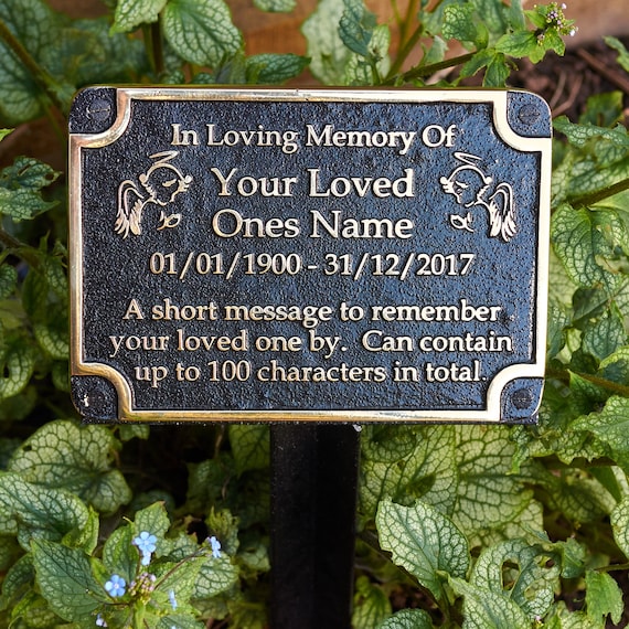 The Metal Foundry Personalised Memorial Plaque for Memory of A Etsy UK