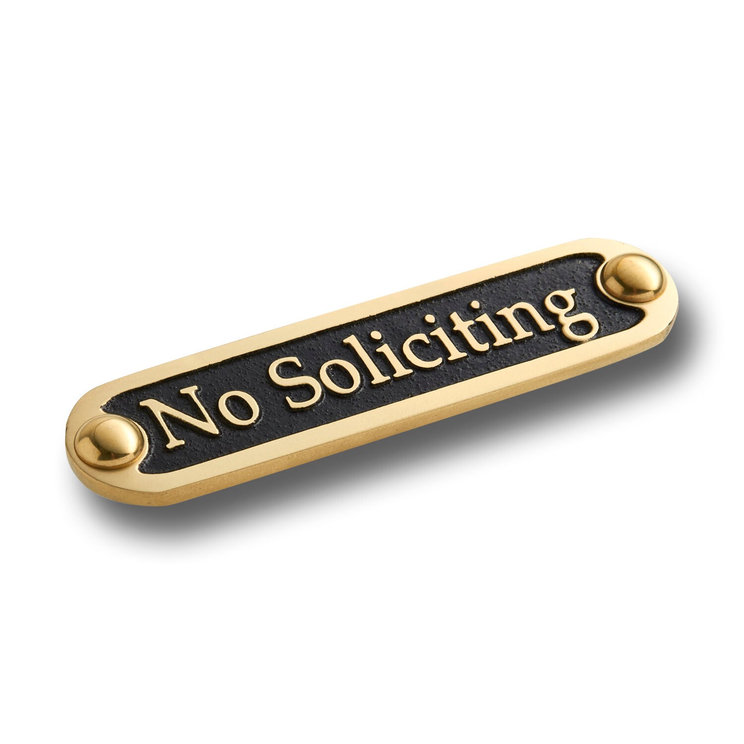 Unique Handmade 'No Soliciting' Brass Metal Wall Sign / Great…
