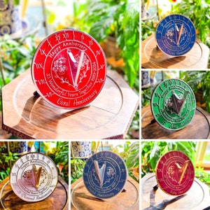 Wedding Anniversary Sundial Gifts. Great Gift For Him, Her, Husband, Wife Or Couples To Celebrate Anniversaries 1st To 60th