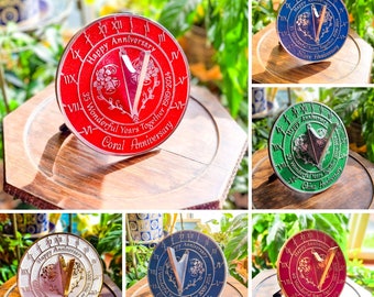Wedding Anniversary Sundial Gifts. Great Gift For Him, Her, Husband, Wife Or Couples To Celebrate Anniversaries 1st To 60th