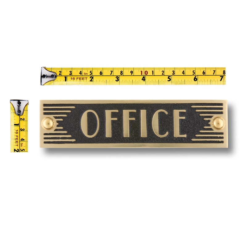 Art Deco Office Sign. Unique Handmade Metal Sign in Brass or Etsy