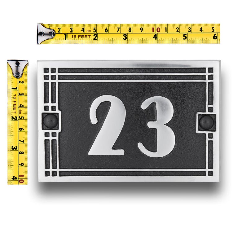 Personalized Metal House Number Plaque/ Art Deco Line Style Etsy UK