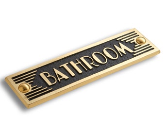 Bathroom, Art Deco Sign | Stylish Home Deco Sign | Hotel, HMO or AirBnB plaque | Timeless design for any home or hotel