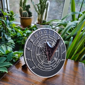 Solid English cast brass sundial with your message cast into it. A perfect personal gift to tell someone you love just how special they are. image 3