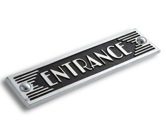 Entrance, Art Deco Sign | Unique Classic Sign | Restaurant, Office or Hotel plaque | Create a classic design for any workspace