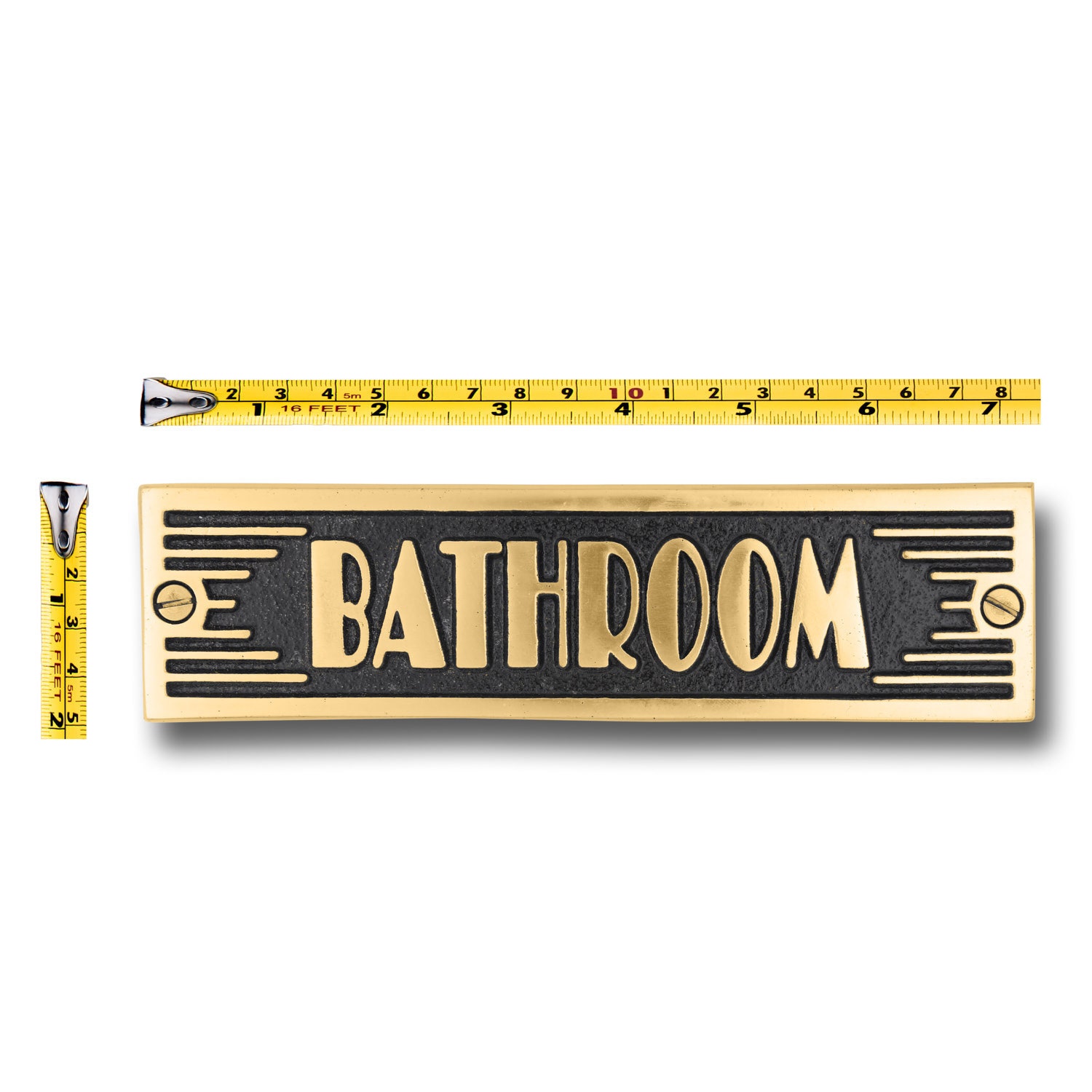 Art Deco Bathroom Sign. Unique Handmade Metal Sign in Brass or Etsy