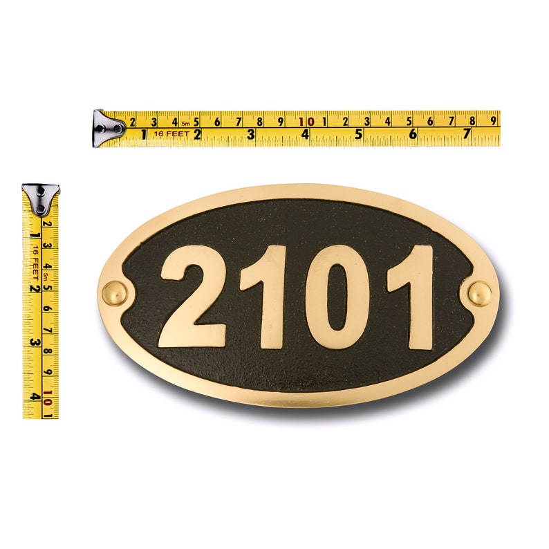 Personalized Brass House Number Plaque/ Oval House Address Etsy