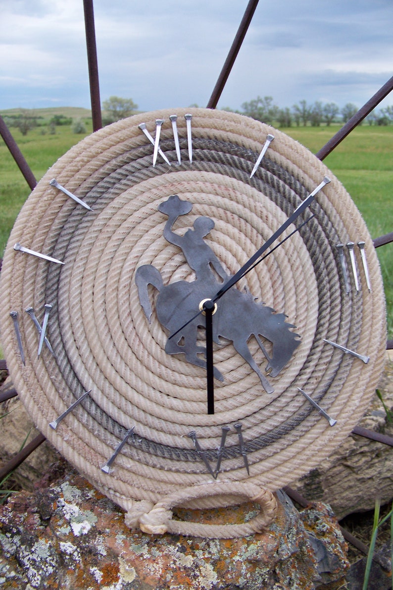 Lariat rope clocks. Etsy