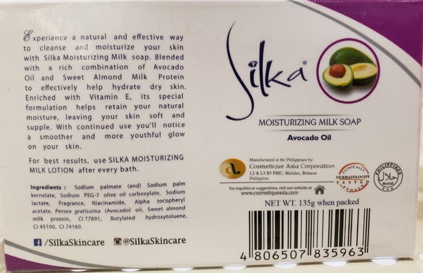 Silka Moisturizing Milk Soap with Avocado Oil Whitens as Early Etsy