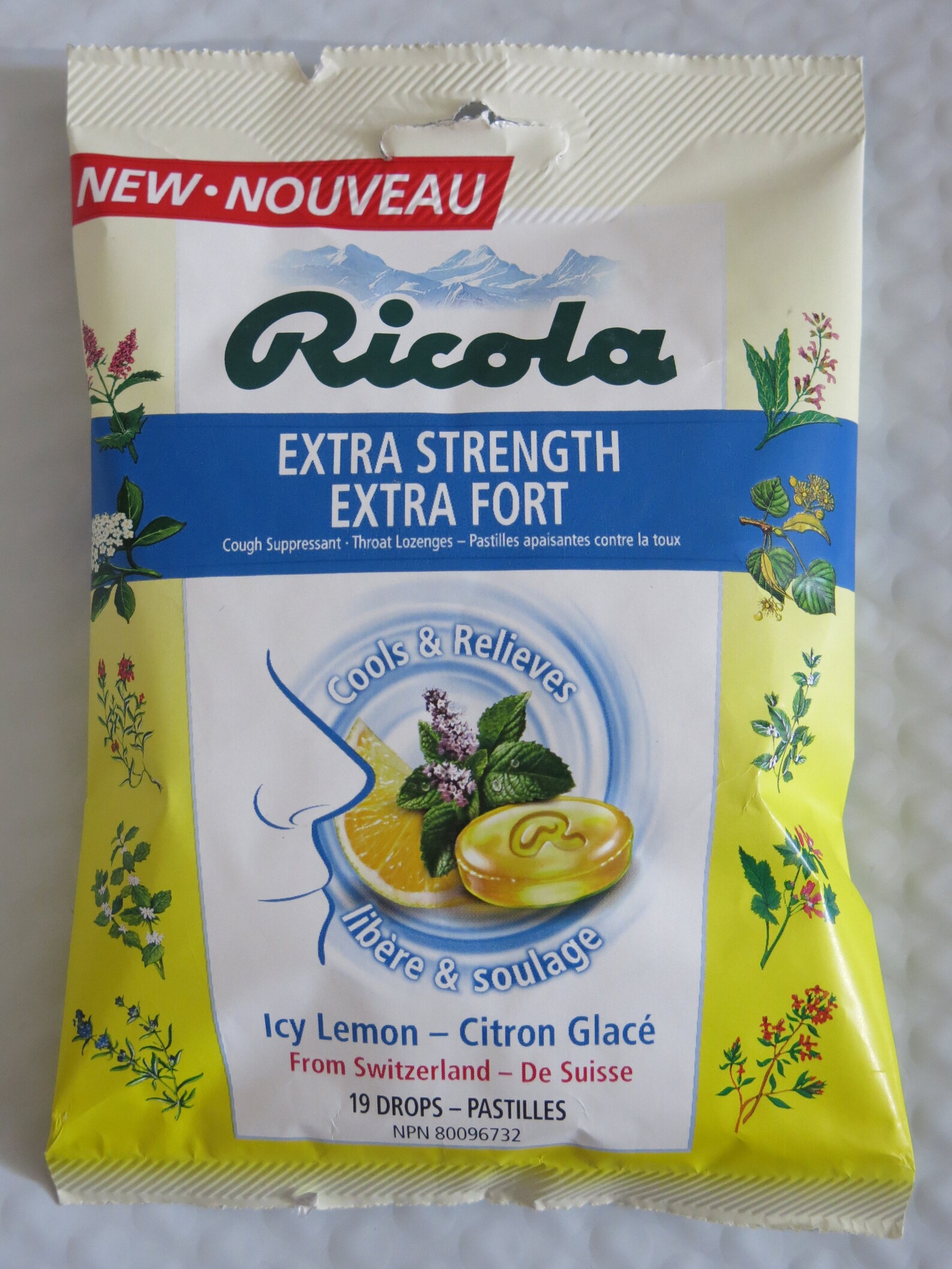 Ricola Extra Strength Sore Throat Lozenges Icy Lemon 19 Etsy