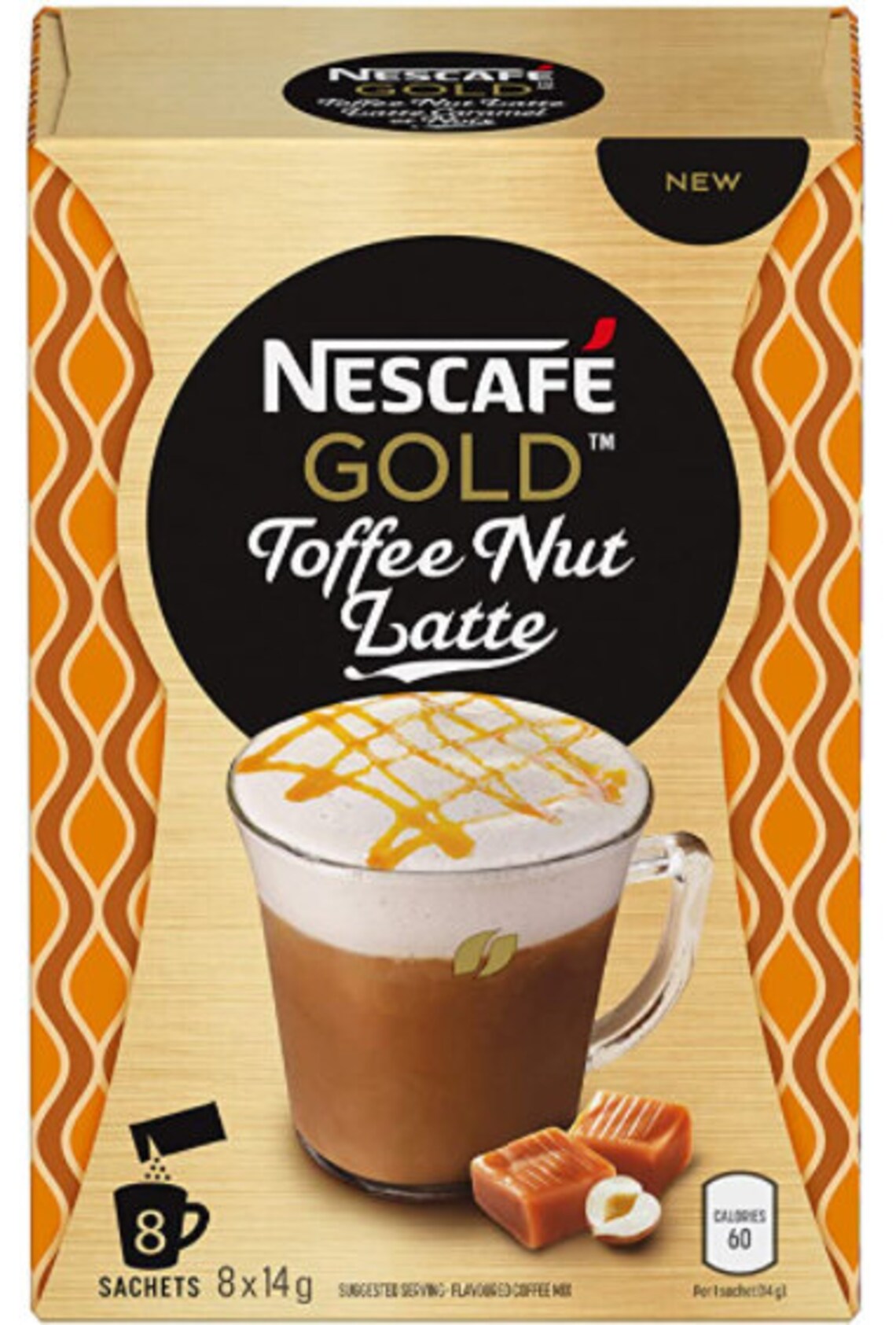 Nescafe Gold Toffee Nut Latte Instant Coffee Mix 8 X 14 gram Etsy