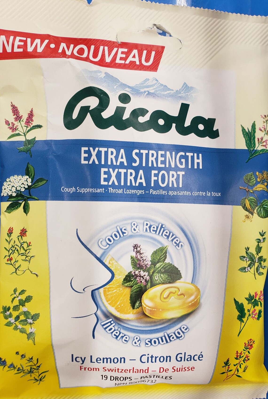 Ricola Extra Strength Sore Throat Lozenges Icy Lemon 19 Etsy