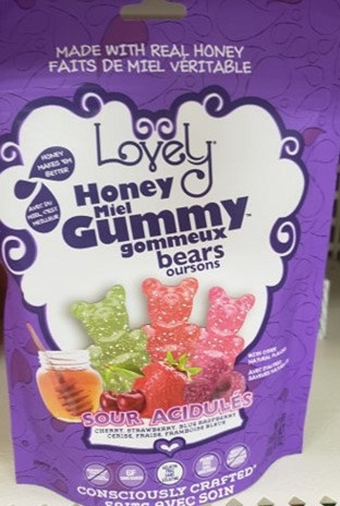 Lovely Organic Sour Honey Gummy Bears 170 gram Pack Pack of Etsy
