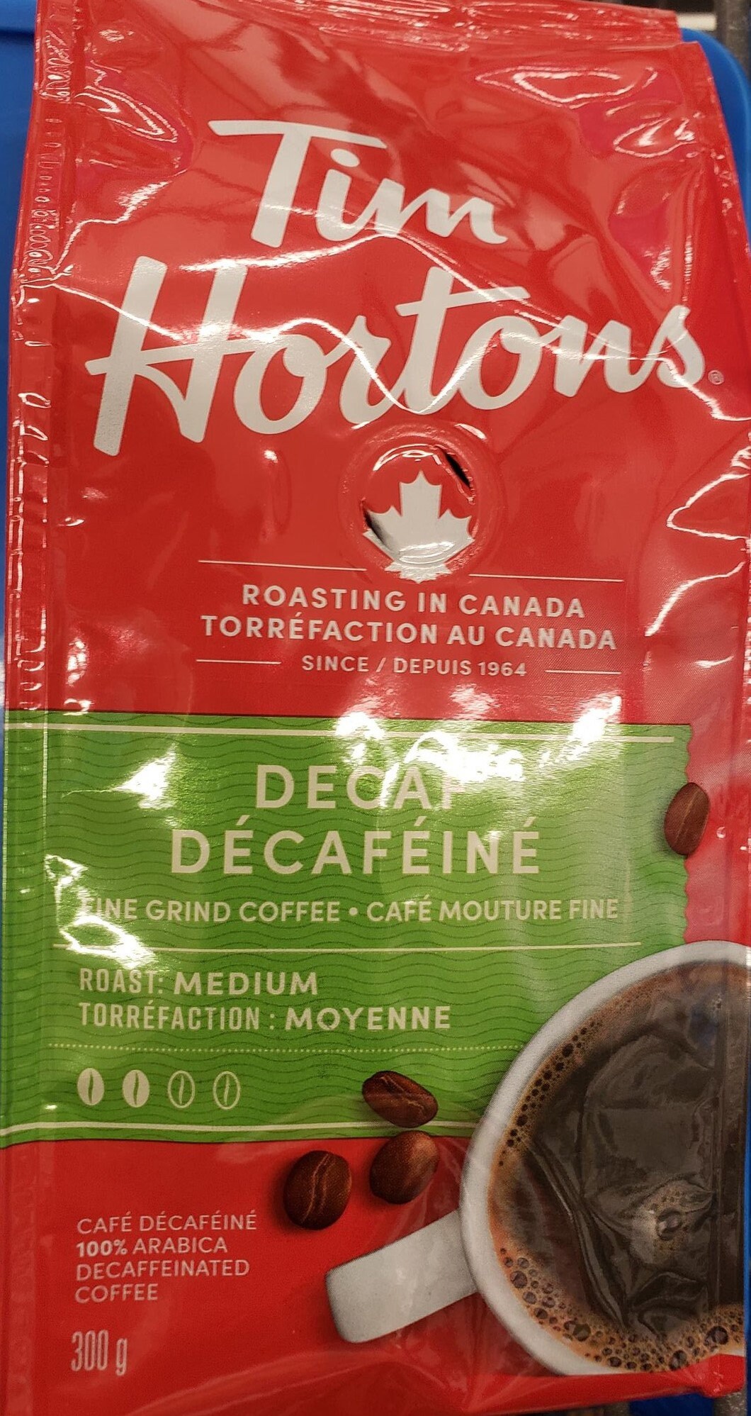 Tim Hortons Medium Roast Fine Grind Decaffeinated Coffee 300 Etsy