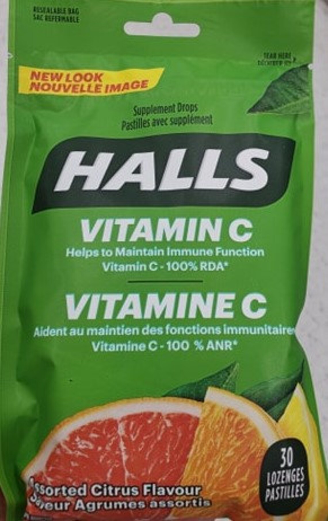 Halls Vitamin C Supplement Drops Assorted Citrus Flavour 30 Etsy