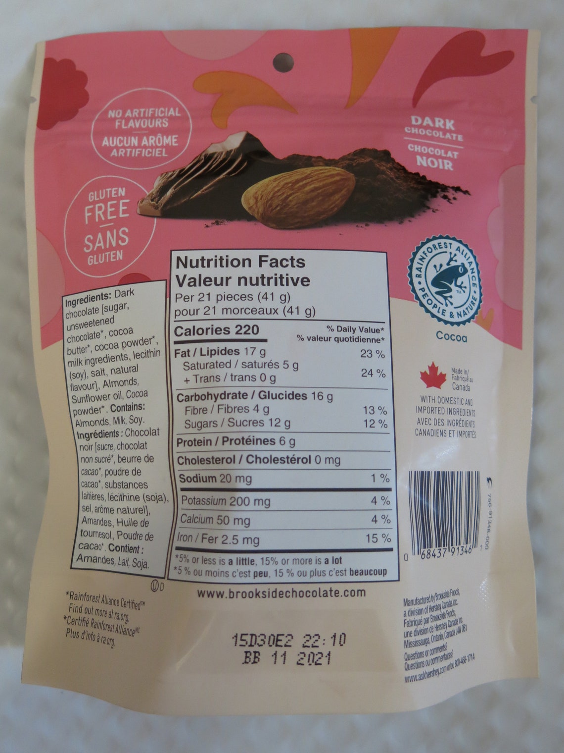 Brookside Simply Thin Dark Chocolate Almonds 160 gram Pack Etsy