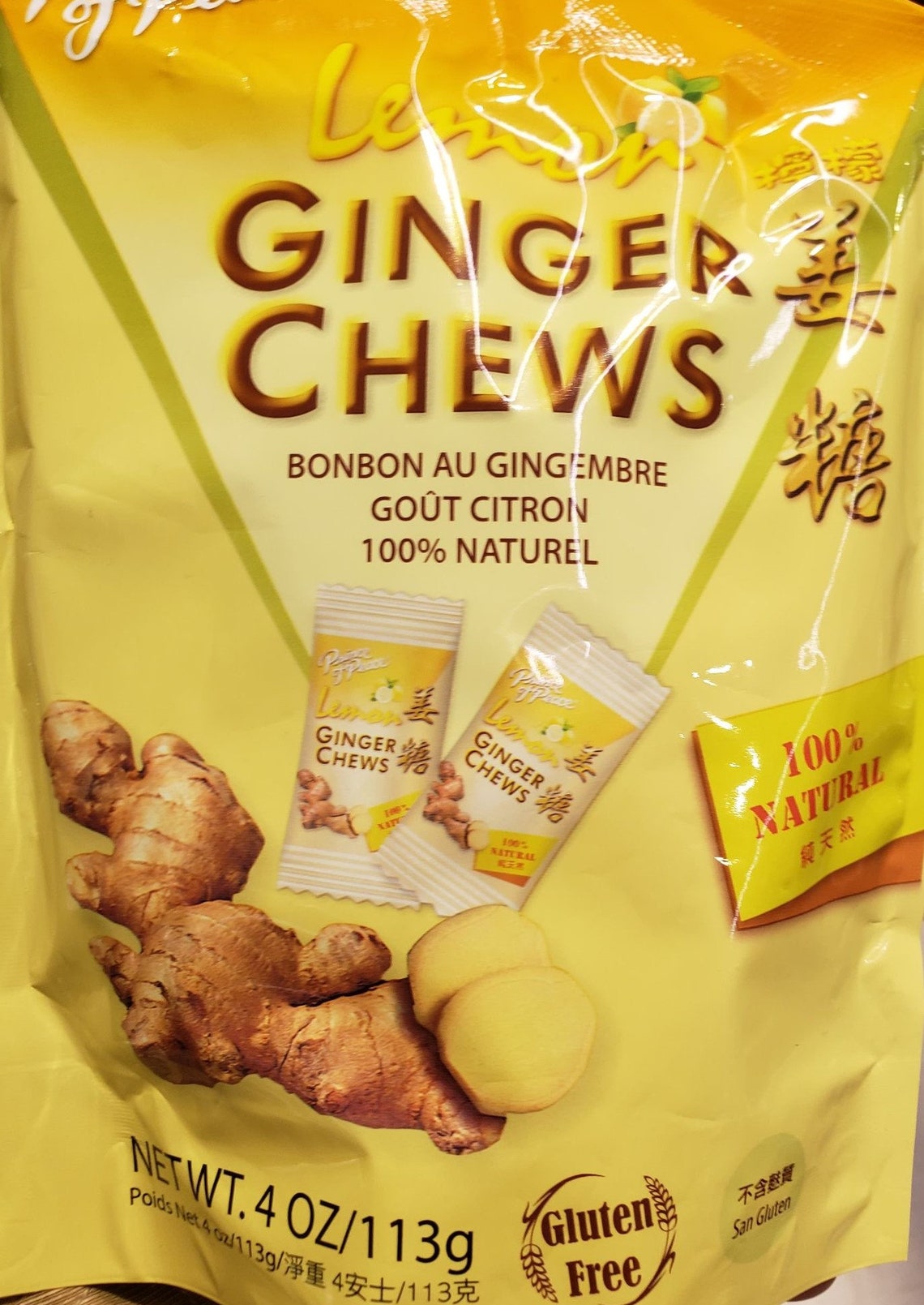 Prince of Peace Lemon Ginger Chew Candy Gluten Free 113 gram Etsy