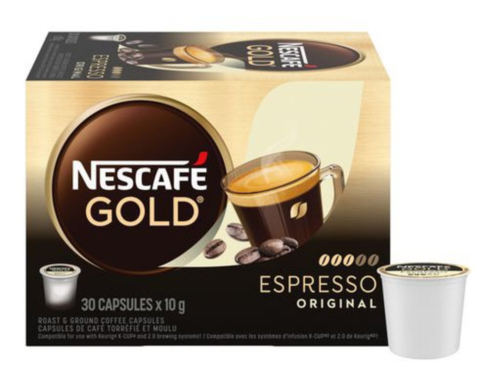 Nescafe Gold Espresso Original K Cup 30 Capsules X 10 grams Etsy