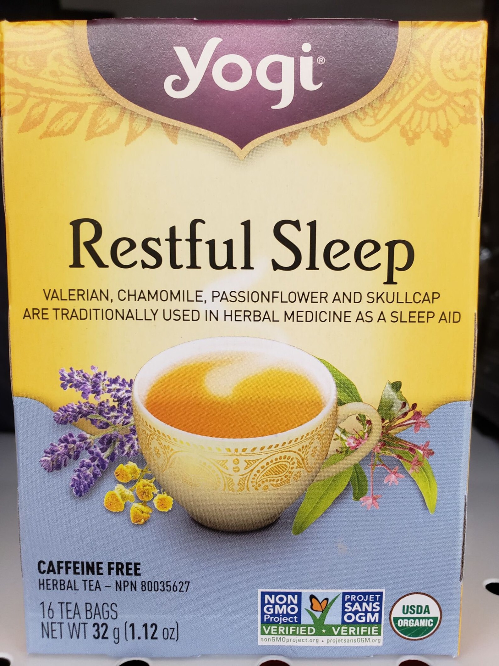 Yogi Restful Sleep Caffeine Free Herbal Tea 16 Tea Bags/ 32 Etsy
