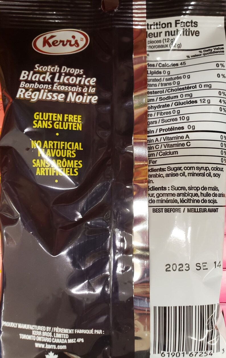 Kerr's Scotch Drops Black Licorice Gluten Free Candy 200 Etsy