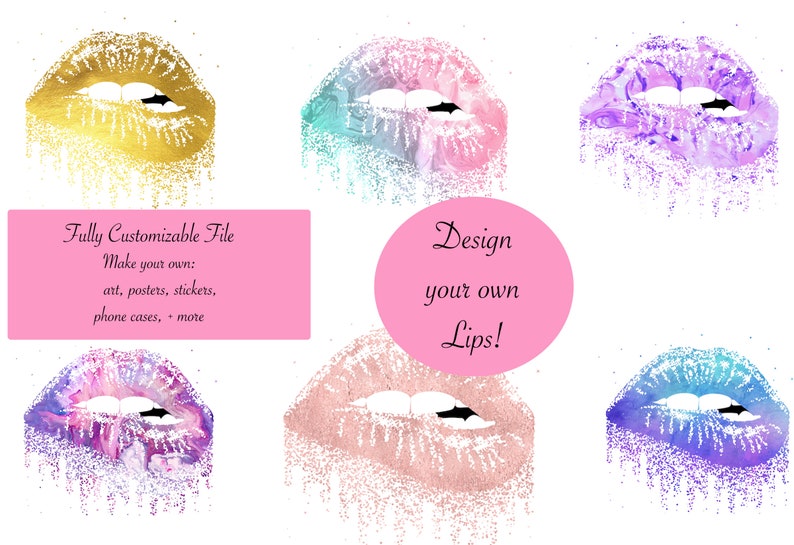 Download Customizable Glitter Lips File Sublimation Lips Biting Svg | Etsy