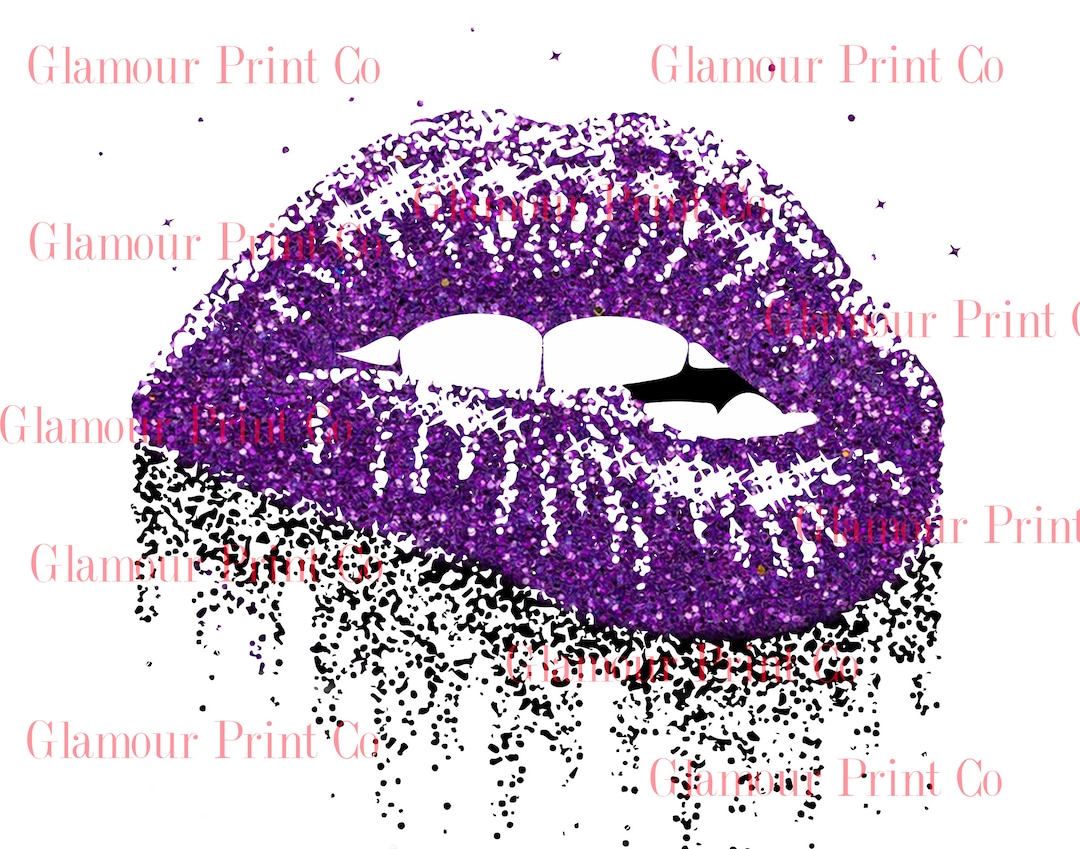 Dripping Lips, Lips Biting, Lips Wall Art, Glitter Lips, Lips Print