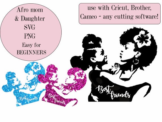 Download Afro Mom And Daughter Svg File For Cricut Afro Girl Svg Svg Etsy