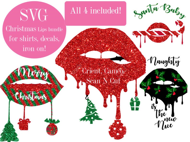 Louis Vuitton Glitter Dripping Lips png- Design Cut File For